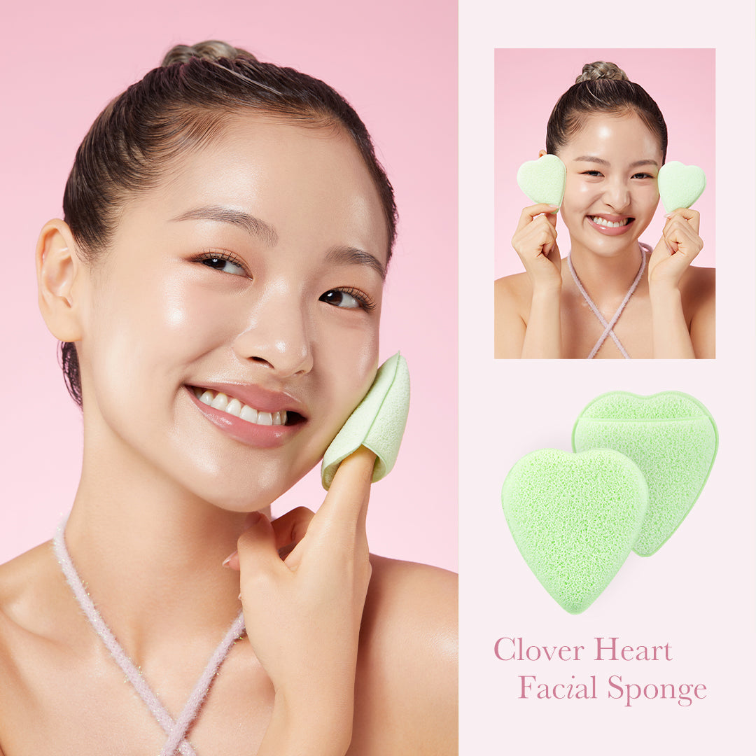 Clover Heart Facial Sponge D2