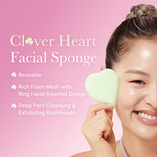 Clover Heart Facial Sponge D2