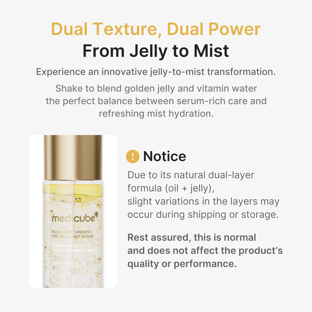 Kojic Acid Turmeric Vitamin Gold Jelly Mist Serum V0
